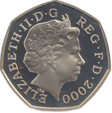 2000 SILVER PROOF FIFTY PENCE PUBLIC LIBRARIES - SILVER WORLD COINS - Cambridgeshire Coins