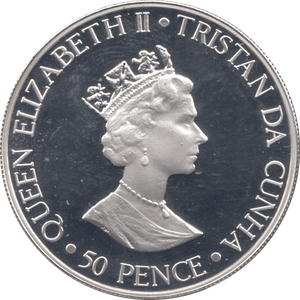 2000 SILVER PROOF FIFTY PENCE TRISTAN DA CUNHA - SILVER WORLD COINS - Cambridgeshire Coins