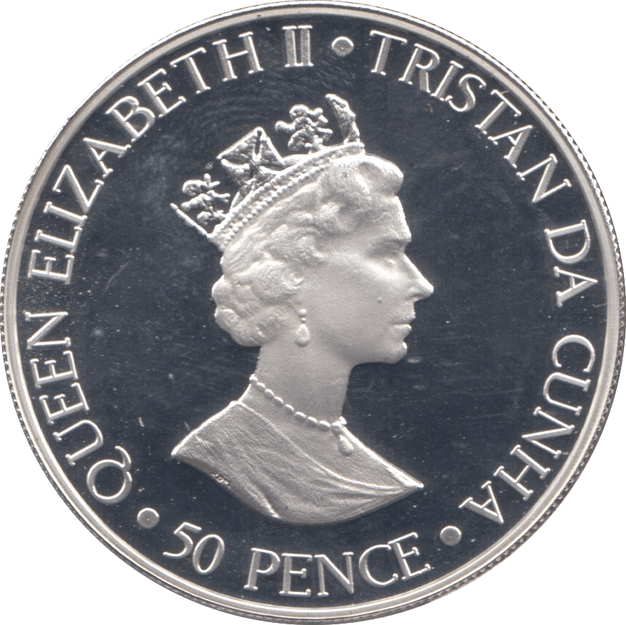 2000 SILVER PROOF FIFTY PENCE TRISTAN DA CUNHA - SILVER WORLD COINS - Cambridgeshire Coins