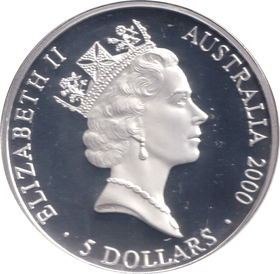 2000 SILVER PROOF FIVE DOLLAR AUSTRALIA - SILVER WORLD COINS - Cambridgeshire Coins