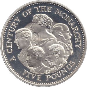 2000 SILVER PROOF FIVE POUND CENTURY OF MONARCHY - SILVER WORLD COINS - Cambridgeshire Coins