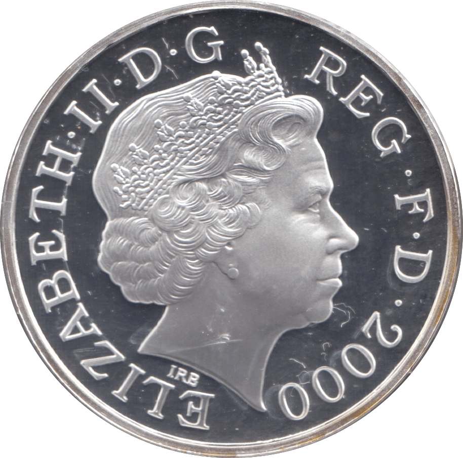 2000 SILVER PROOF FIVE POUNDS UK - SILVER WORLD COINS - Cambridgeshire Coins