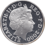 2000 SILVER PROOF FIVE POUNDS UK - SILVER WORLD COINS - Cambridgeshire Coins