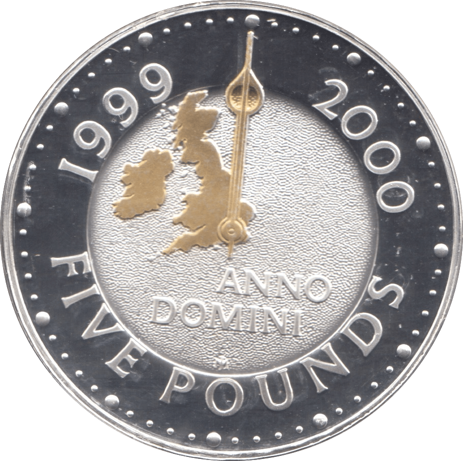2000 SILVER PROOF FIVE POUNDS UK - SILVER WORLD COINS - Cambridgeshire Coins
