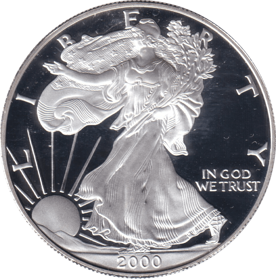 2000 SILVER PROOF LIBERTY DOLLAR USA - SILVER WORLD COINS - Cambridgeshire Coins