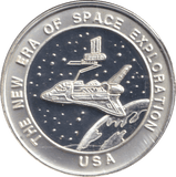 2000 SILVER PROOF MEDALLION THE NEW ERA OF SPACE USA - SILVER WORLD COINS - Cambridgeshire Coins