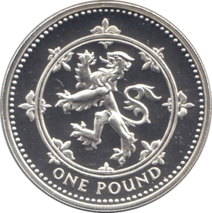 2000 SILVER PROOF ONE POUND £1 SCOTTISH LION - SILVER WORLD COINS - Cambridgeshire Coins
