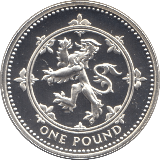 2000 SILVER PROOF ONE POUND £1 SCOTTISH LION - SILVER WORLD COINS - Cambridgeshire Coins