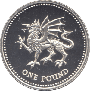 2000 SILVER PROOF ONE POUND £1 WELSH DRAGON - SILVER WORLD COINS - Cambridgeshire Coins