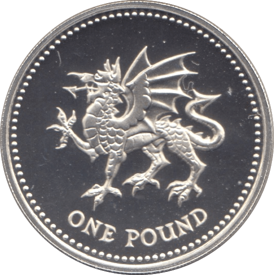 2000 SILVER PROOF ONE POUND £1 WELSH DRAGON - SILVER WORLD COINS - Cambridgeshire Coins