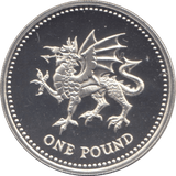 2000 SILVER PROOF ONE POUND £1 WELSH DRAGON - SILVER WORLD COINS - Cambridgeshire Coins