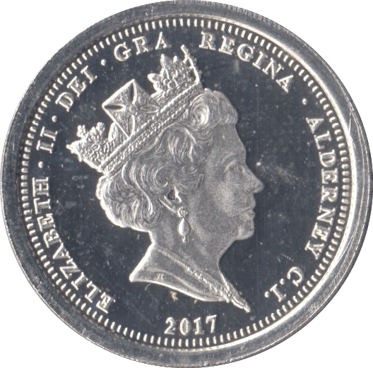 2000 SILVER PROOF ONE POUND ALDERNEY - SILVER WORLD COINS - Cambridgeshire Coins