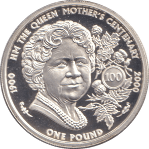 2000 SILVER PROOF ONE POUND QUEEN MOTHER - Silver Proof - Cambridgeshire Coins