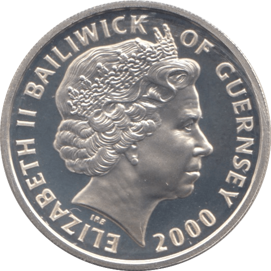 2000 SILVER PROOF QUEEN MOTHERS CENTENARY ONE POUND GUERNSEY - SILVER WORLD COINS - Cambridgeshire Coins
