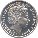 2000 SILVER PROOF QUEEN MOTHERS CENTENARY ONE POUND GUERNSEY - SILVER WORLD COINS - Cambridgeshire Coins