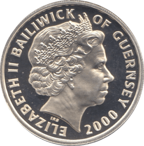 2000 SILVER PROOF QUEEN MOTHERS CENTENARY ONE POUND GUERNSEY - SILVER WORLD COINS - Cambridgeshire Coins