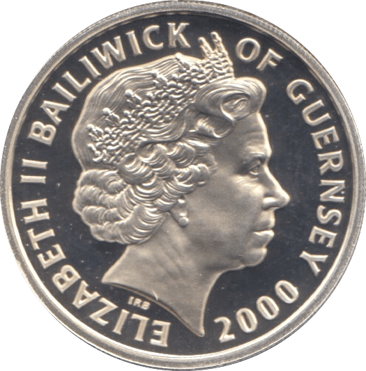 2000 SILVER PROOF QUEEN MOTHERS CENTENARY ONE POUND GUERNSEY - SILVER WORLD COINS - Cambridgeshire Coins