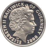2000 SILVER PROOF QUEEN MOTHERS CENTENARY ONE POUND GUERNSEY - SILVER WORLD COINS - Cambridgeshire Coins
