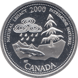 2000 SILVER PROOF TWENTY FIVE CENTS CANADA - SILVER WORLD COINS - Cambridgeshire Coins