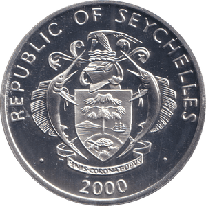 2000 SILVER TWENTY FIVE RUPEES REPUBLIC OF SEYCHELLES QUEEN MOTHER - SILVER WORLD COINS - Cambridgeshire Coins