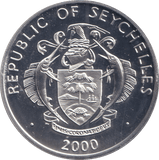 2000 SILVER TWENTY FIVE RUPEES REPUBLIC OF SEYCHELLES QUEEN MOTHER - SILVER WORLD COINS - Cambridgeshire Coins