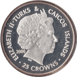 2000 TWENTY FIVE CROWN MILLENIUM TURKS AND CAICOS - WORLD COINS - Cambridgeshire Coins