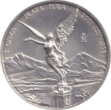 2001 1 OZ FINE SILVER LIBERTAD - SILVER WORLD COINS - Cambridgeshire Coins