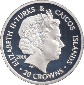 2001 20 CROWNS SILVER PROOF KING EDWARD - WOR - Cambridgeshire Coins
