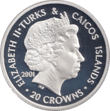 2001 20 CROWNS SILVER PROOF KING EDWARD - WOR - Cambridgeshire Coins