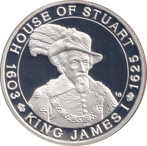 2001 20 CROWNS SILVER PROOF KING JAMES - WOR - Cambridgeshire Coins