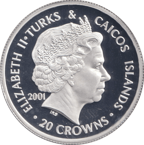 2001 20 CROWNS SILVER PROOF WILLIAM AND MARY - WOR - Cambridgeshire Coins