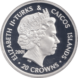 2001 20 CROWNS SILVER PROOF WILLIAM AND MARY - WOR - Cambridgeshire Coins