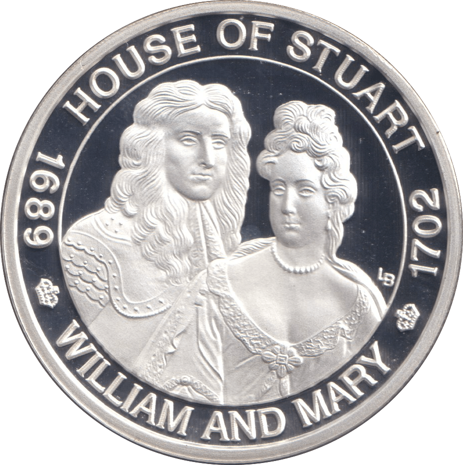 2001 20 CROWNS SILVER PROOF WILLIAM AND MARY - WOR - Cambridgeshire Coins