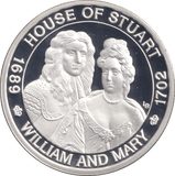 2001 20 CROWNS SILVER PROOF WILLIAM AND MARY - WOR - Cambridgeshire Coins
