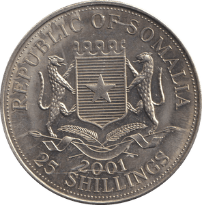 2001 25 SHILLINGS SOMALIA - WORLD COINS - Cambridgeshire Coins