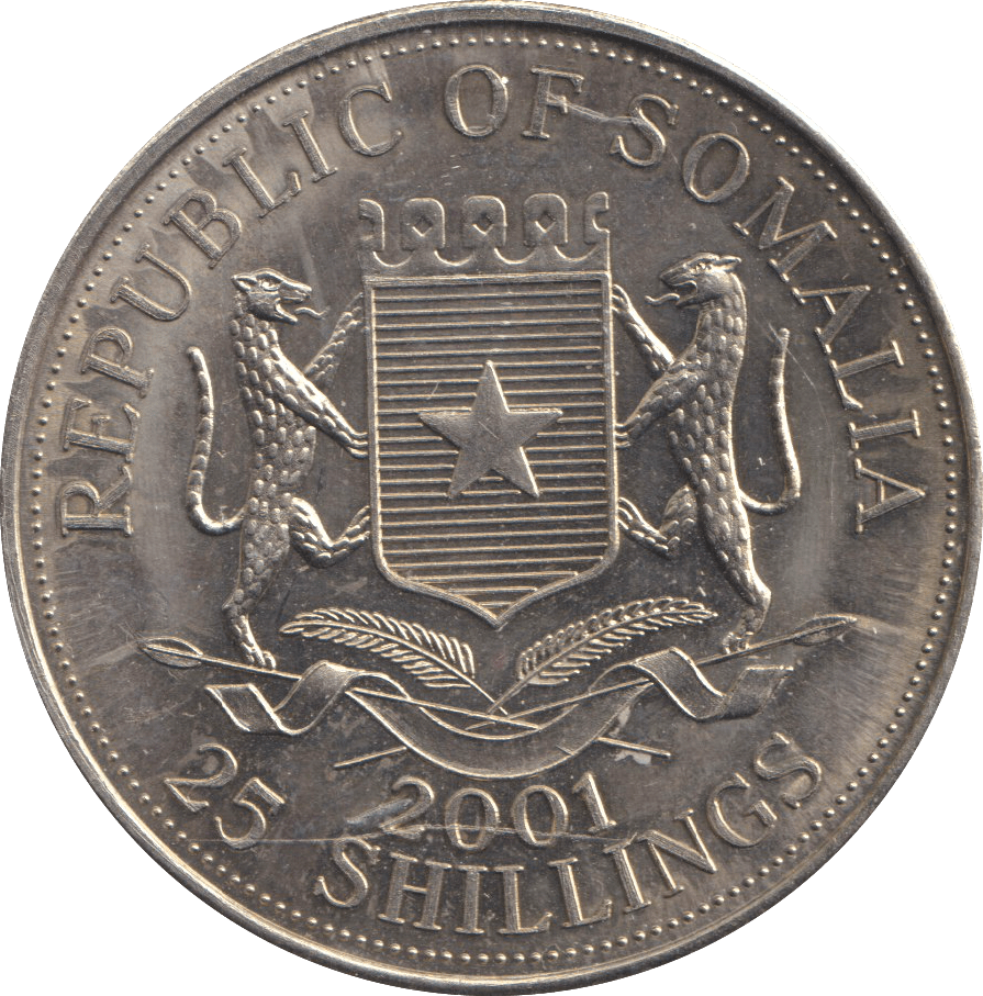 2001 25 SHILLINGS SOMALIA - WORLD COINS - Cambridgeshire Coins