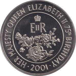 2001 50 PENCE ASCENSION ISLANDS - QUEEN ELIZABETH 75TH BIRTHDAY - WORLD COINS - Cambridgeshire Coins