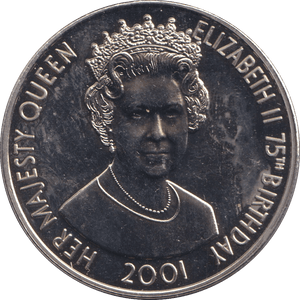2001 50 PENCE - QUEEN ELIZABETH 75TH BIRTHDAY - WORLD COINS - Cambridgeshire Coins