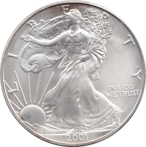 2001 AMERICAN EAGLE SILVER DOLLAR 1 OZ FINE SILVER - WORLD COINS - Cambridgeshire Coins