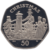 2001 CHRISTMAS 50P POSTMAN ISLE OF MAN ( PROOF ) 'BB' - 50P CHRISTMAS COINS - Cambridgeshire Coins