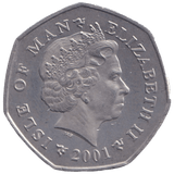 2001 CHRISTMAS 50P POSTMAN ISLE OF MAN ( UNC ) BB - 50P REGIONAL ISSUES - Cambridgeshire Coins