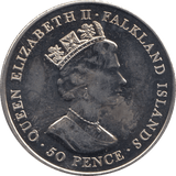 2001 FIFTY PENCE FALKLAND ISLANDS - WORLD COINS - Cambridgeshire Coins