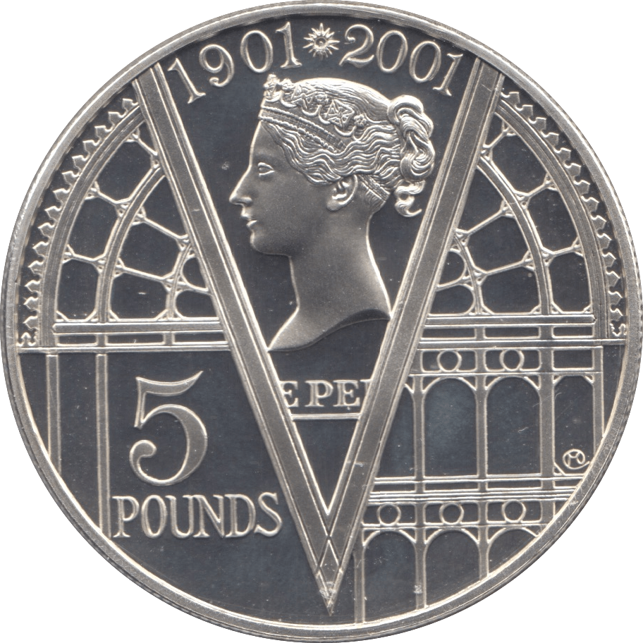 2001 FIVE POUND SILVER PROOF COIN QUEEN VICTORIA CENTENNIAL .925 - Silver Proof - Cambridgeshire Coins