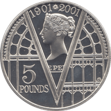 2001 FIVE POUND SILVER PROOF COIN QUEEN VICTORIA CENTENNIAL .925 - Silver Proof - Cambridgeshire Coins