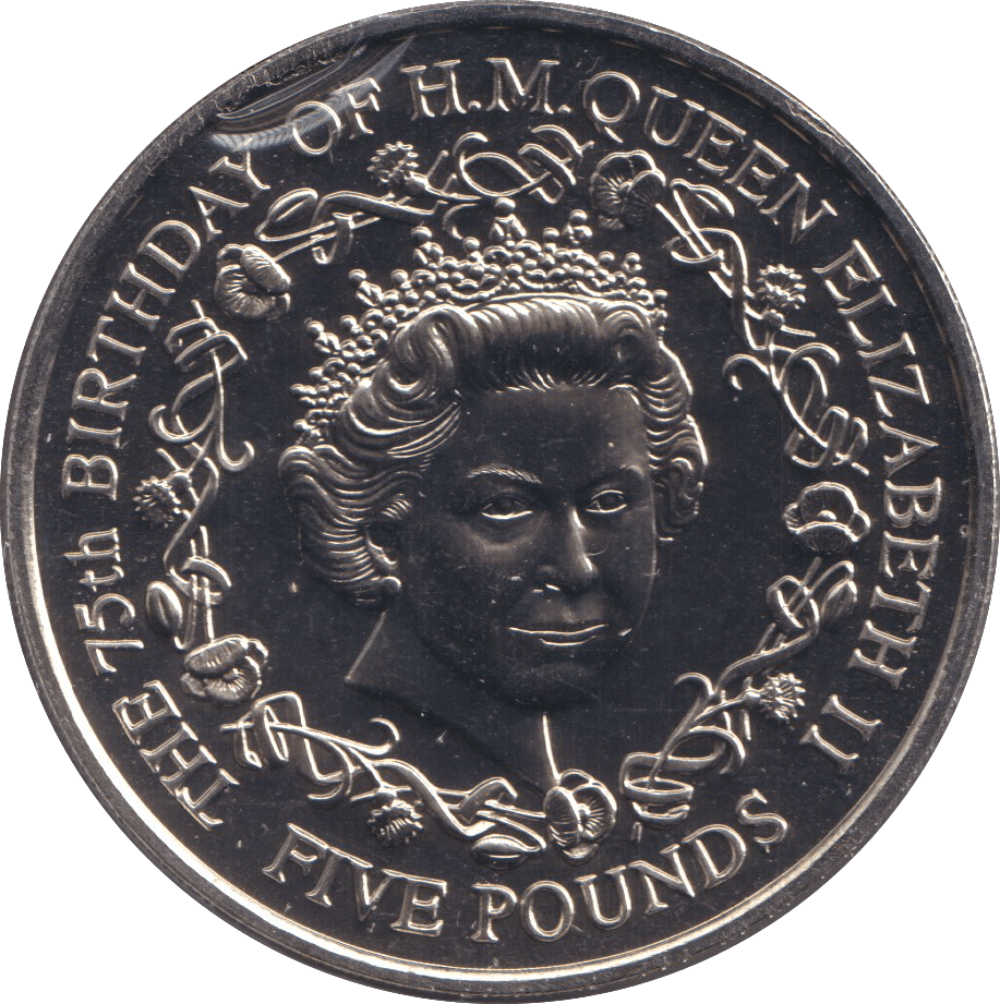 2001 FIVE POUNDS 75TH BIRTHDAY OF HM QUEEN - WORLD COINS - Cambridgeshire Coins