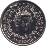 2001 FIVE POUNDS 75TH BIRTHDAY OF HM QUEEN - WORLD COINS - Cambridgeshire Coins