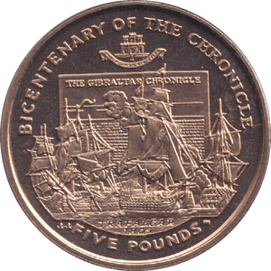 2001 FIVE POUNDS GIBRALTAR - WORLD COINS - Cambridgeshire Coins