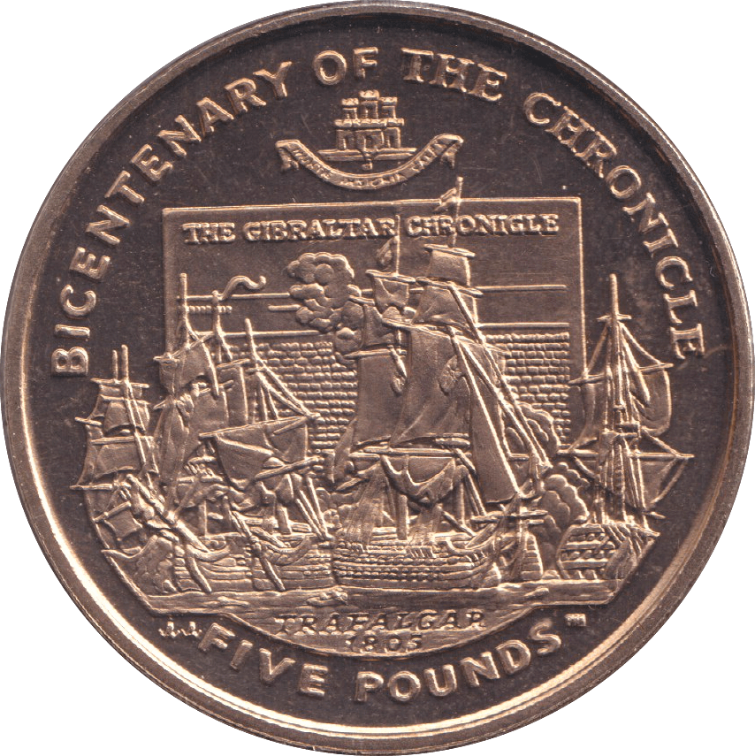 2001 FIVE POUNDS GIBRALTAR - WORLD COINS - Cambridgeshire Coins