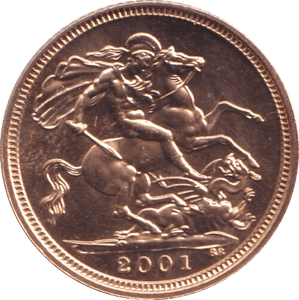 2001 GOLD HALF SOVEREIGN ( BU ) - HALF SOVEREIGN - Cambridgeshire Coins