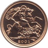 2001 GOLD HALF SOVEREIGN ( BU ) - HALF SOVEREIGN - Cambridgeshire Coins